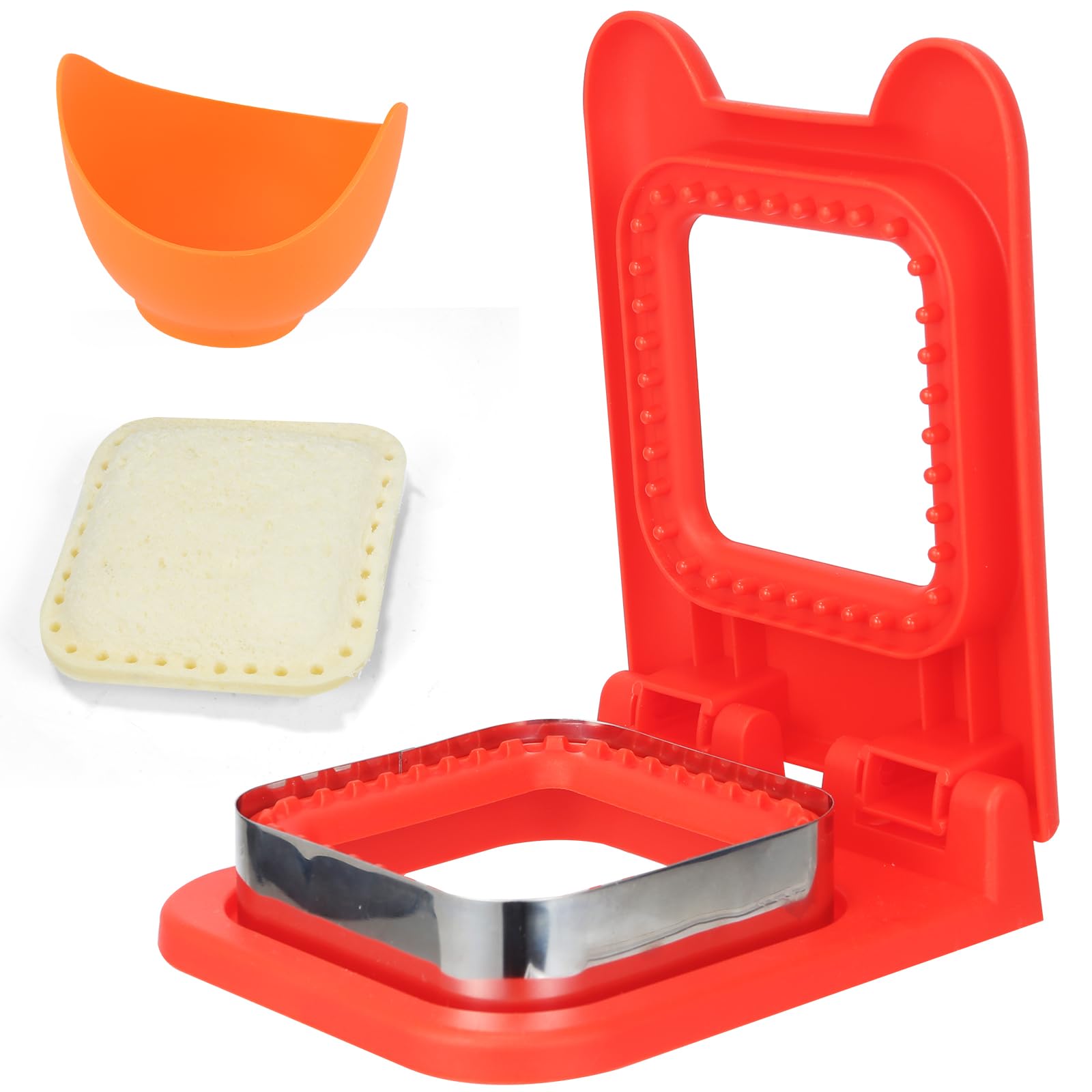 Uncrustables Sandwich Maker for Kids - Crustless Sandwich Cutter & Sealer - Round Pink Lunch Box Tool for School Bento & Snacks - Perfect for School Lunches, Picnics & Kids' Meals