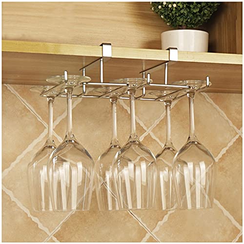 Stainless Steel Under Cabinet Stemware Rack - 3-Tier Hanging Wine Glass Holder for Kitchen & Bar Storage, Holds 9 Cups, No Drill Installation - Perfect for Wine Enthusiasts & Small Space Organization