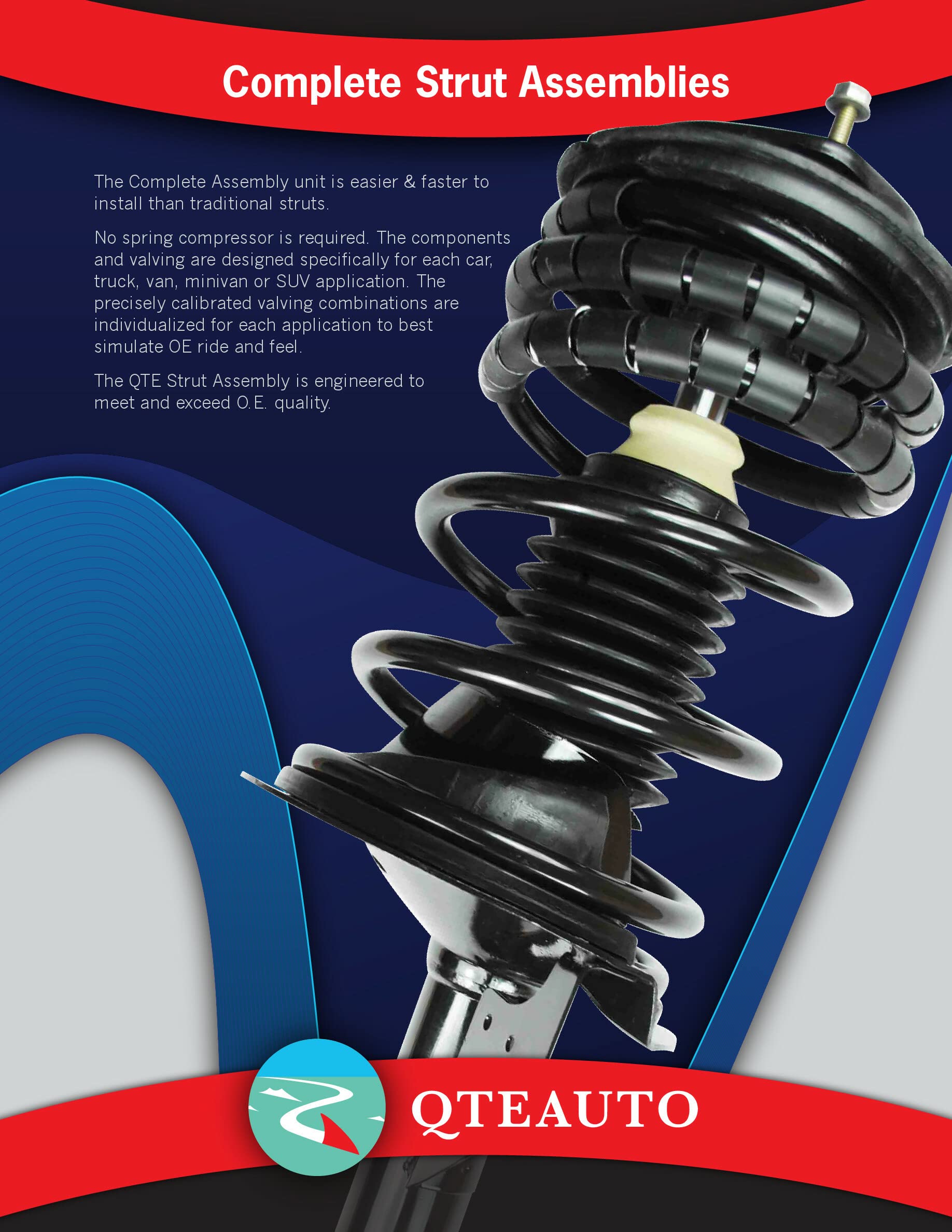 PM Auto Pair Front Quick Complete Strut with Coil Spring - Compatible with 2004-2005 Mercury Mountaineer | Smooth Ride & Easy Installation for Off-Road Adventures & Daily Commutes