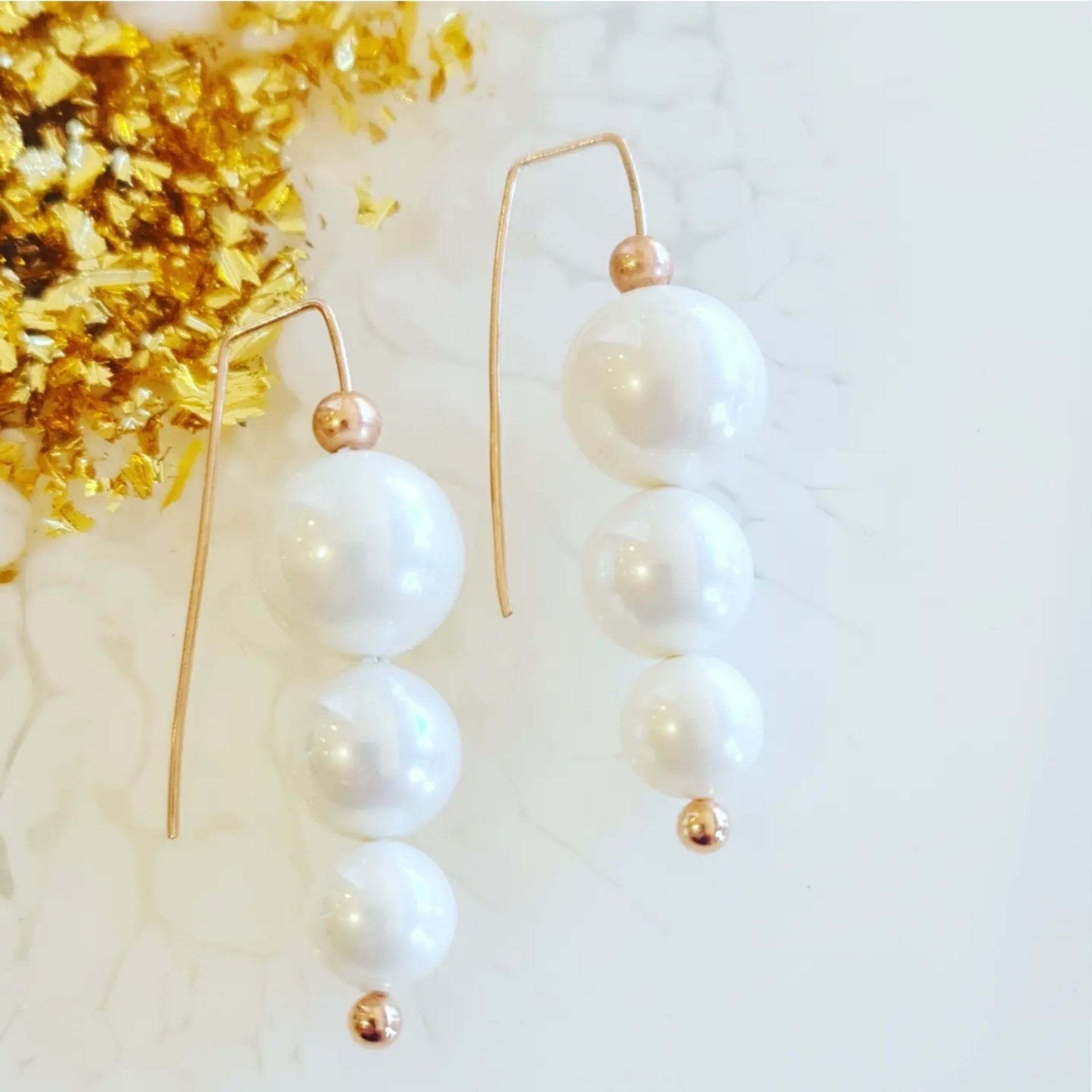 Sasha Shell Pearl Drop Earrings for Women - Elegant Handmade Dangle Earrings - Perfect for Weddings, Parties & Special Occasions