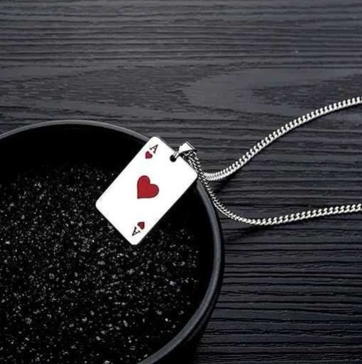 Stylish Poker Pendant Necklace for Men & Women - Perfect for Casino Night, Poker Parties & Gift Giving