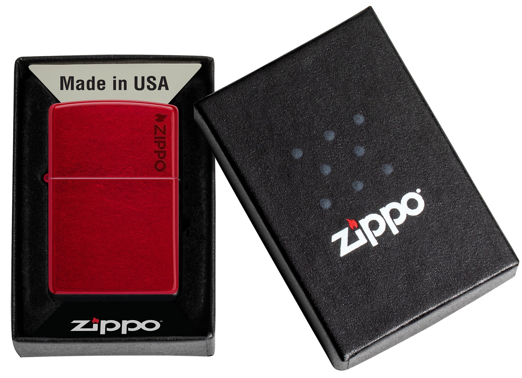 Classic Candy Apple Red Zippo Lighter with Logo - Windproof Refillable Metal Lighter for Camping, Outdoor Adventures & Everyday Carry (EDC)