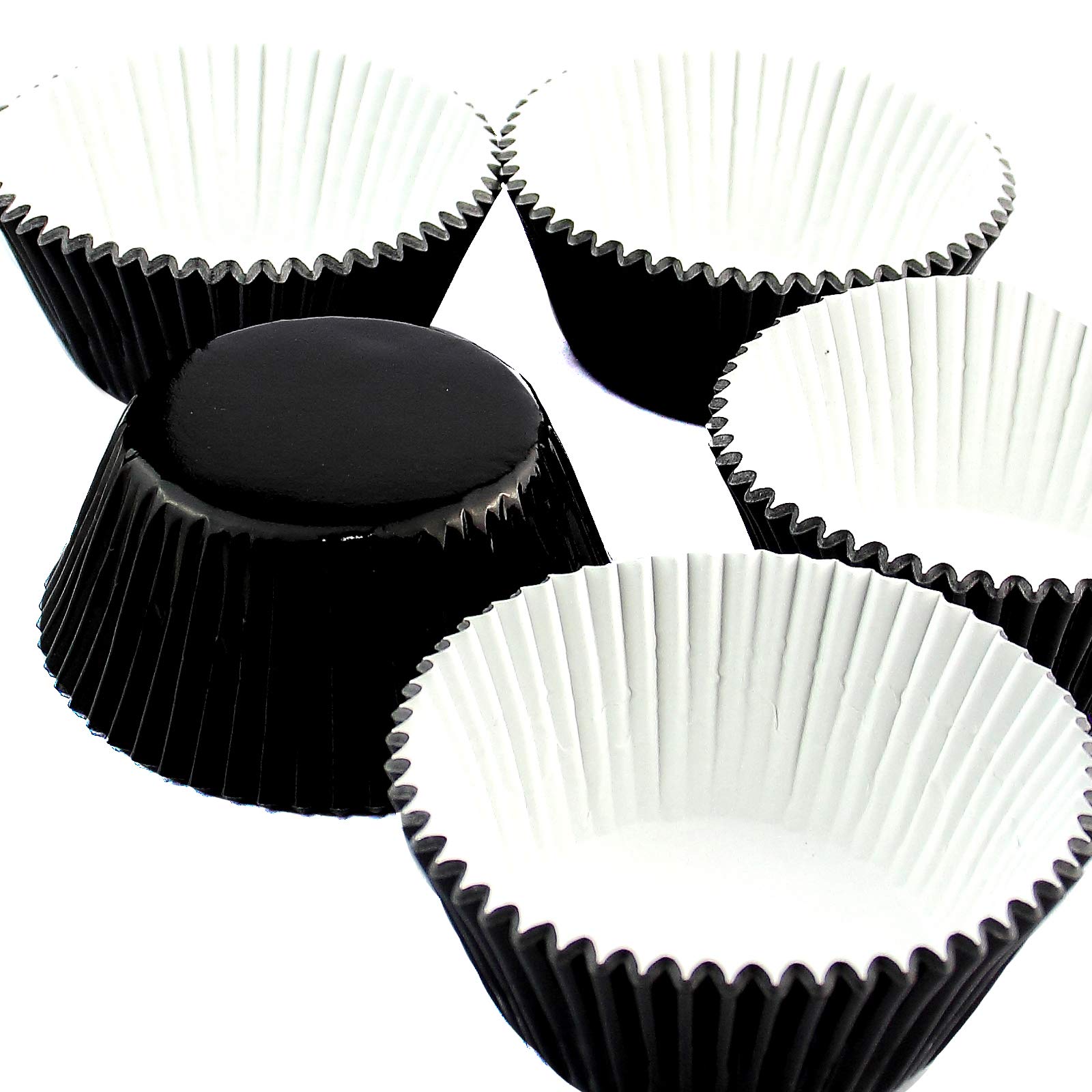 Premium Black Foil Cupcake Liners - Standard Size Baking Wrappers (100 Count) - Perfect for Birthday Parties, Wedding Desserts & Holiday Baking