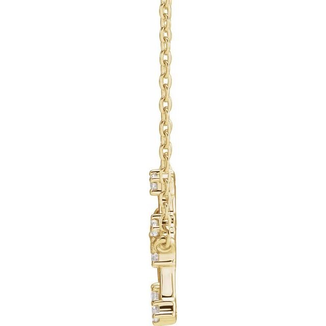 14K Rose Gold 1/6 CTW Diamond Gemini Zodiac Necklace 16