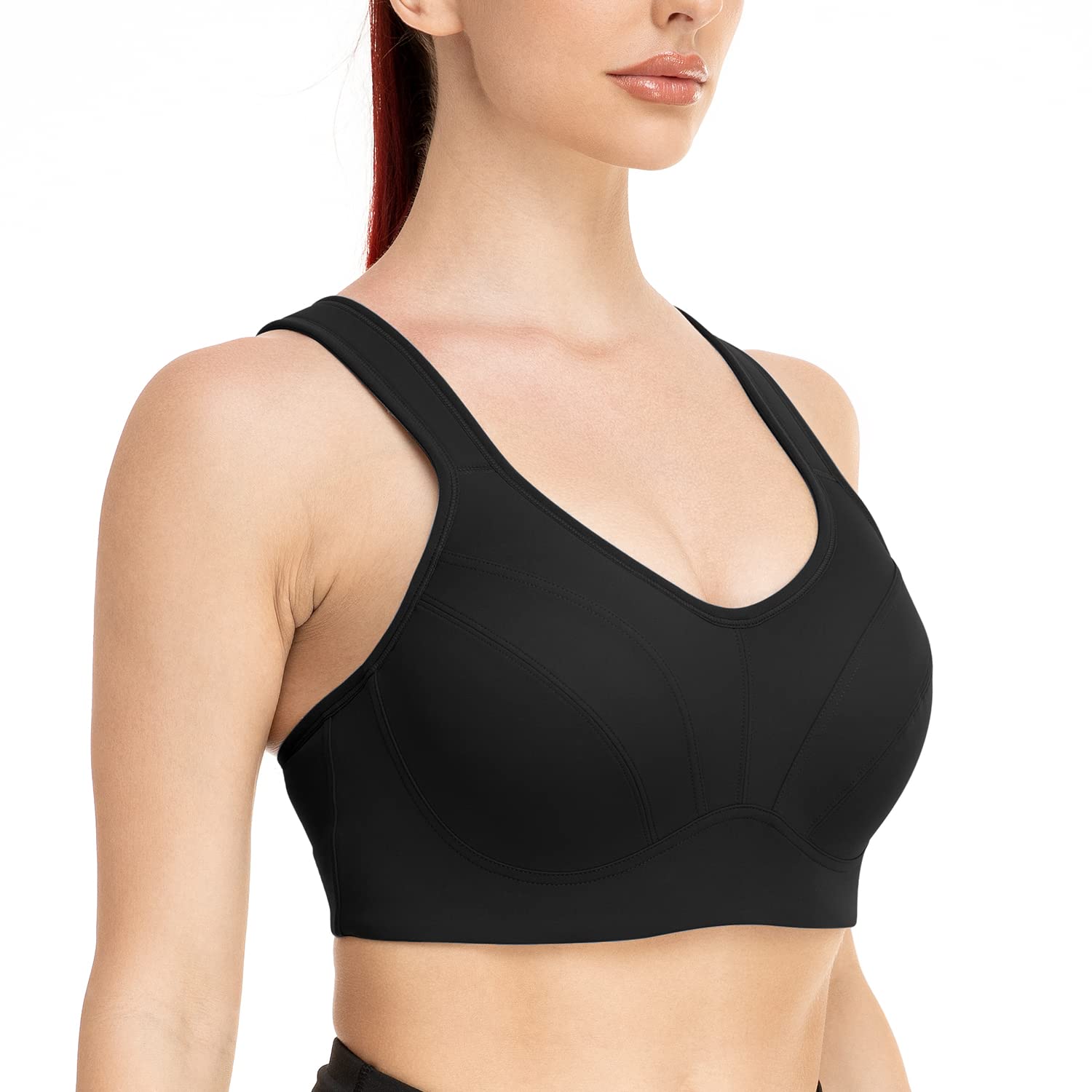 ZeroBound High Impact Sports Bras for Women - Full Coverage Support, Underwire, Padded, Adjustable Straps, Plus Size - Perfect for Running, Gym Workouts & High Intensity Training