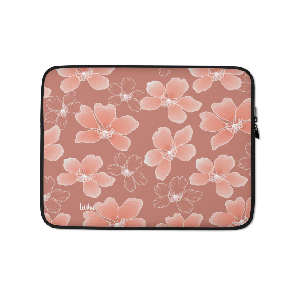 Premium Hong Kong Orchid Laptop Sleeve Case - 13-15 Inch Laptop Protector with Stylish Floral Design | Perfect for Work, Travel & School Accessories