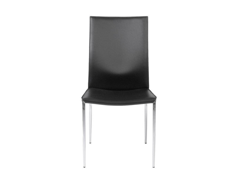 Premium EURO Max Genuine Leather Side Chair - Modern & Comfortable Dining or Living Room Seating for Home & Office Use