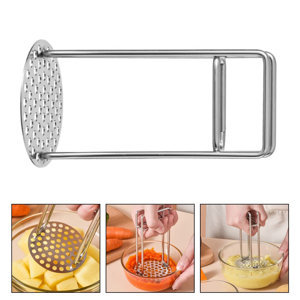 Stainless Steel Potato Masher & Vegetable Presser - 1PC Heavy Duty Kitchen Utensil for Mashing Potatoes, Pumpkins, Vegetables - Perfect for Home Cooking, Baking, and Meal Prep