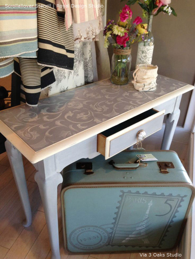 Scrollallover Furniture Stencil - Reusable DIY Wood Stencils for Painting & Decorating - Perfect for Home Decor, Cabinets, Walls, and DIY Craft Projects