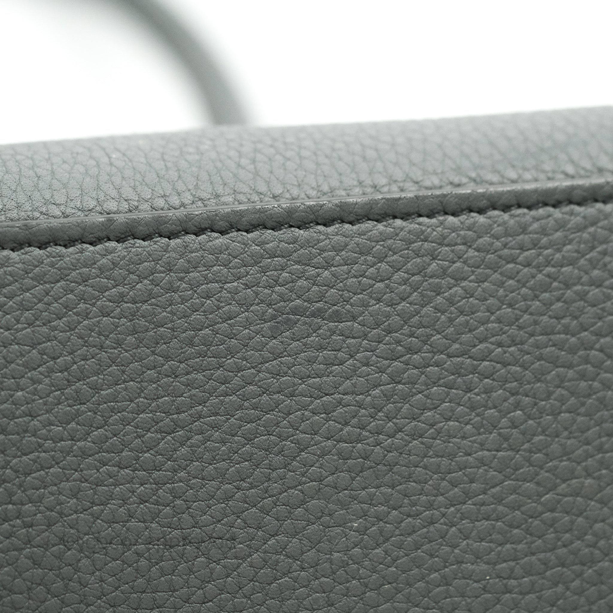 Celine Nano Luggage Bag in Grey Grained Calfskin with Gold Hardware - Perfect for Work, Travel & Everyday Luxury