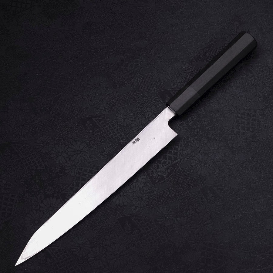 Premium Yanagi Kiritsuke Japanese Chef Knife - Blue Steel #2, Kurouchi Finish with Buffalo Ebony Handle (240mm) - Perfect for Sushi, Sashimi & Precision Cutting in Professional Kitchens & Home Cooking