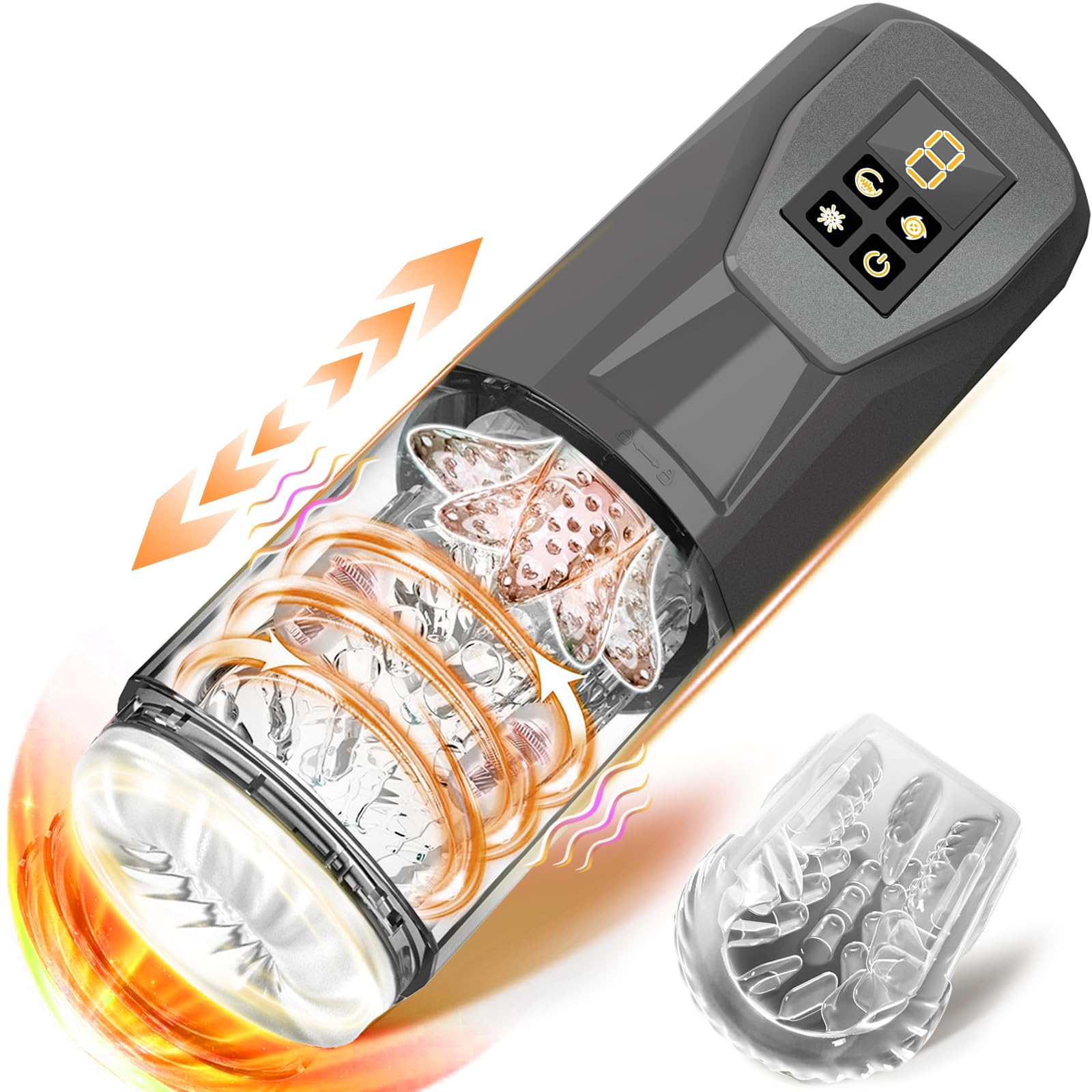 Premium Male Masturbator for Men - Upgraded 7-in-1 Vibrating, Rotating, Thrusting & Licking Penis Trainer | 3D Textured Blowjob Pocket Pussy Stroker | Perfect for Solo Play, Couples Fun & Discreet Pleasure