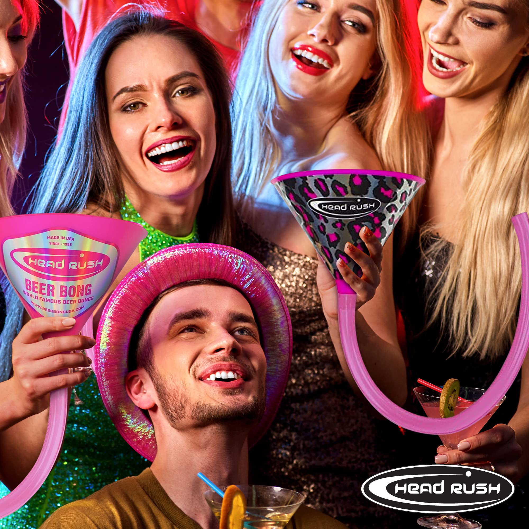Head Rush Willy Beer Bong - Ultimate Drinking Game Accessory for Bachelorette Parties, Beer Pong & College Events - Includes Plastic Funnel, Adult Mouthpiece & Silver Tube - Perfect for Girls Night Out, Tailgates & Frat Parties