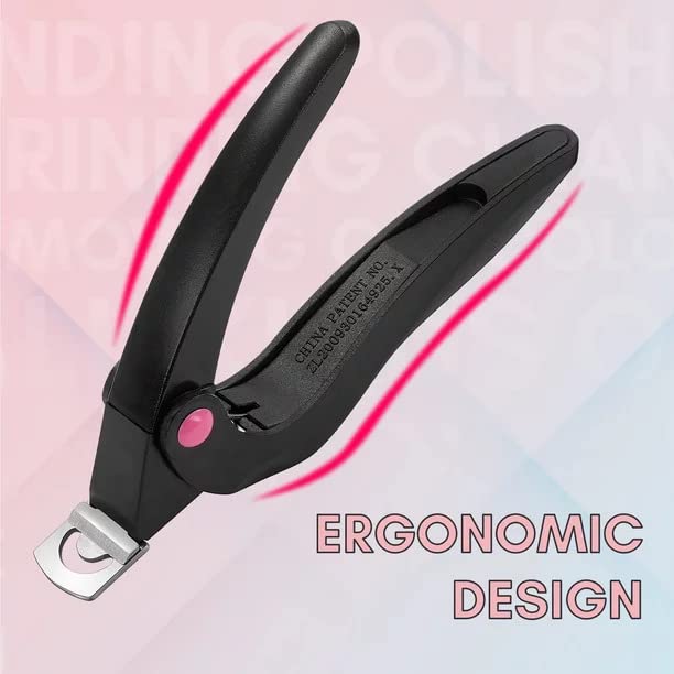Professional Stainless Steel Acrylic Nail Clippers - Sharp Gel & Fake Nail Cutter for Tips, Artificial Nails - Durable Manicure Tool for Salon & Home Use (Multicolor)