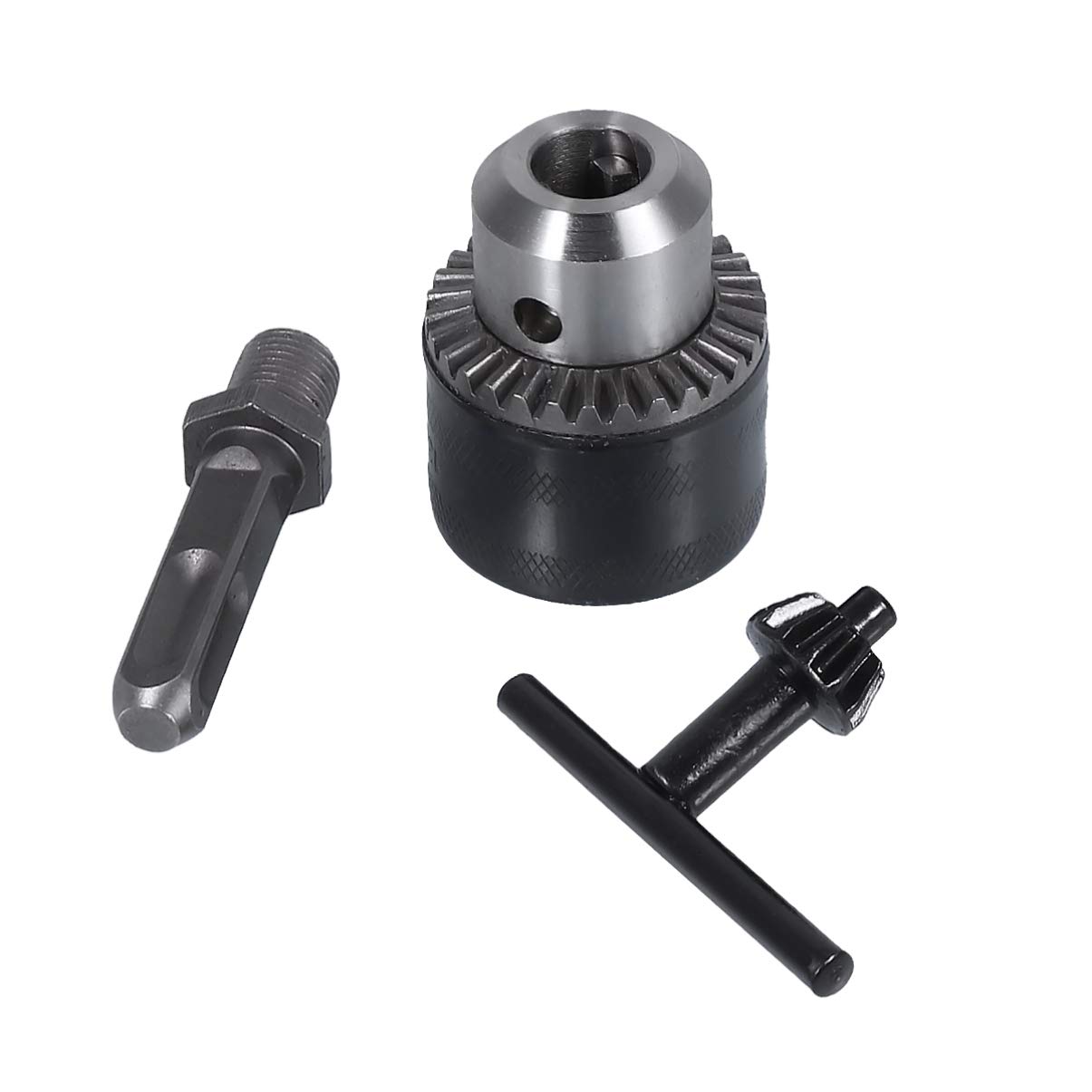 DOITOOL Keyless Drill Chuck Set - 3-Piece Black Drill Chuck Adapter for Easy & Quick Bit Changes - Perfect for DIY Projects, Woodworking, and Metal Drilling