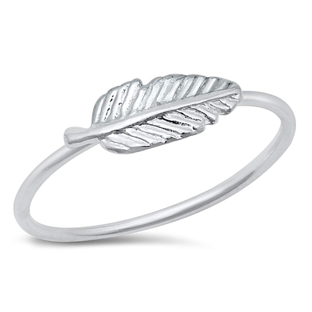 Elegant Sterling Silver Sideways Feather Ring for Women - Minimalist Dainty Jewelry Gift for Her - Perfect for Everyday Wear & Special Occasions
