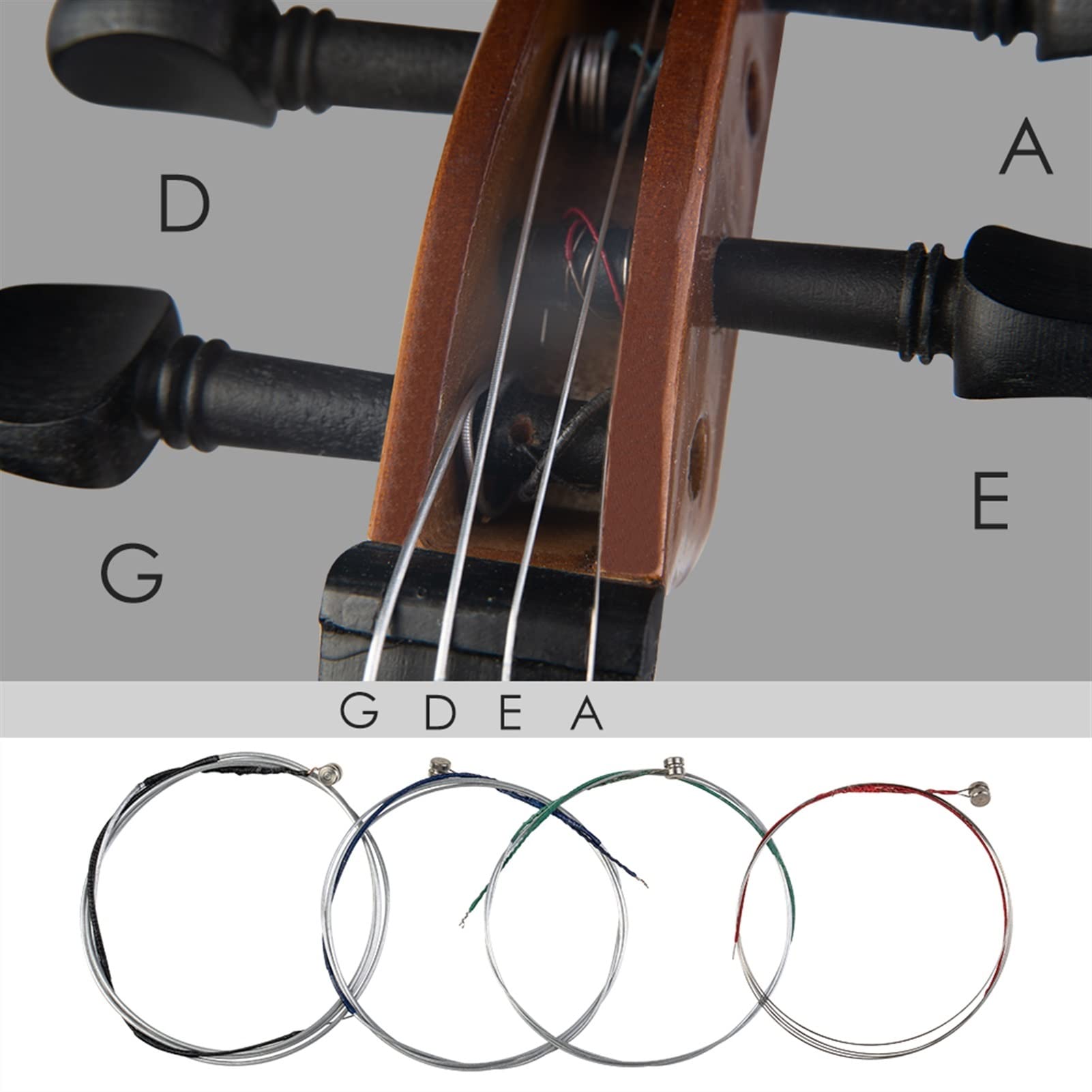 Premium 3/4 & 4/4 Violin Strings Set - 10 Pack Stainless Steel Core G D A E Strings | Professional Violin Accessories for Students & Musicians | Perfect for Practice, Performances & Orchestra Use