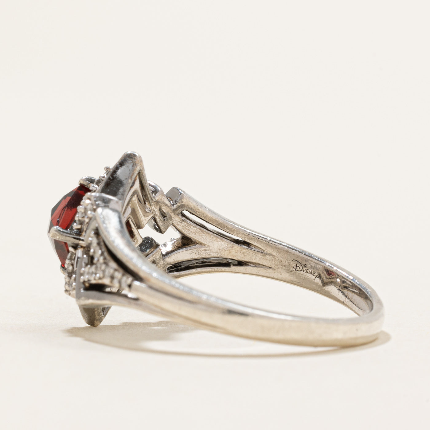 Disney Garnet & Diamond Ring - 0.50ct Garnet & 0.01ctw Diamond - Size 9 | Elegant Jewelry for Women, Perfect for Anniversaries, Birthdays & Special Occasions