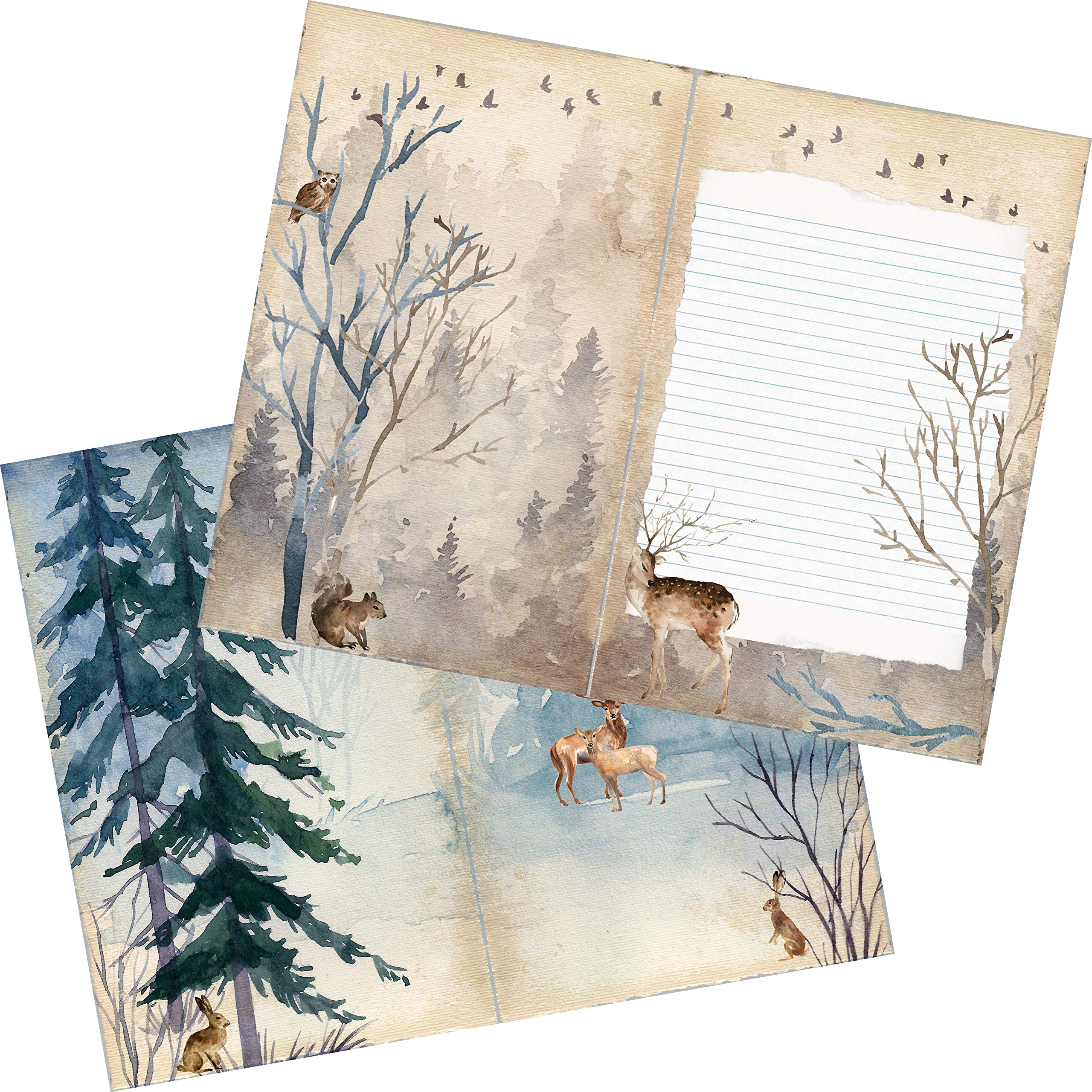 Premium Winter Wilderness Journal Paper Pack - Scenic Nature Themed Stationery for Writing, Scrapbooking & DIY Crafts | Perfect for Journals, Planners & Gift Giving