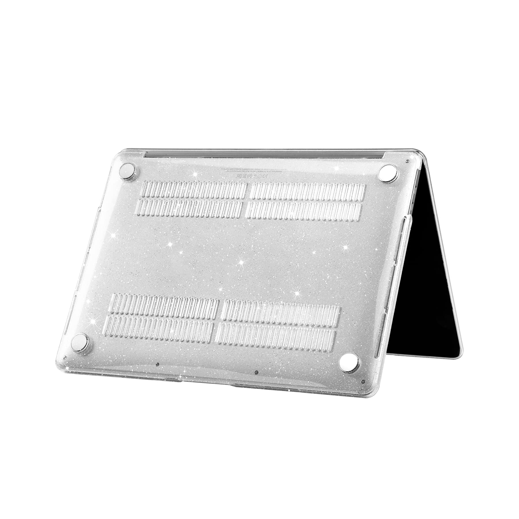 MacBook Air 13 inch Case (2010-2017 Models A1466/A1369) - Glitter Sparkle Translucent Plastic Shell Cover with Keyboard Skin - White | Perfect for School, Work & Travel Protection