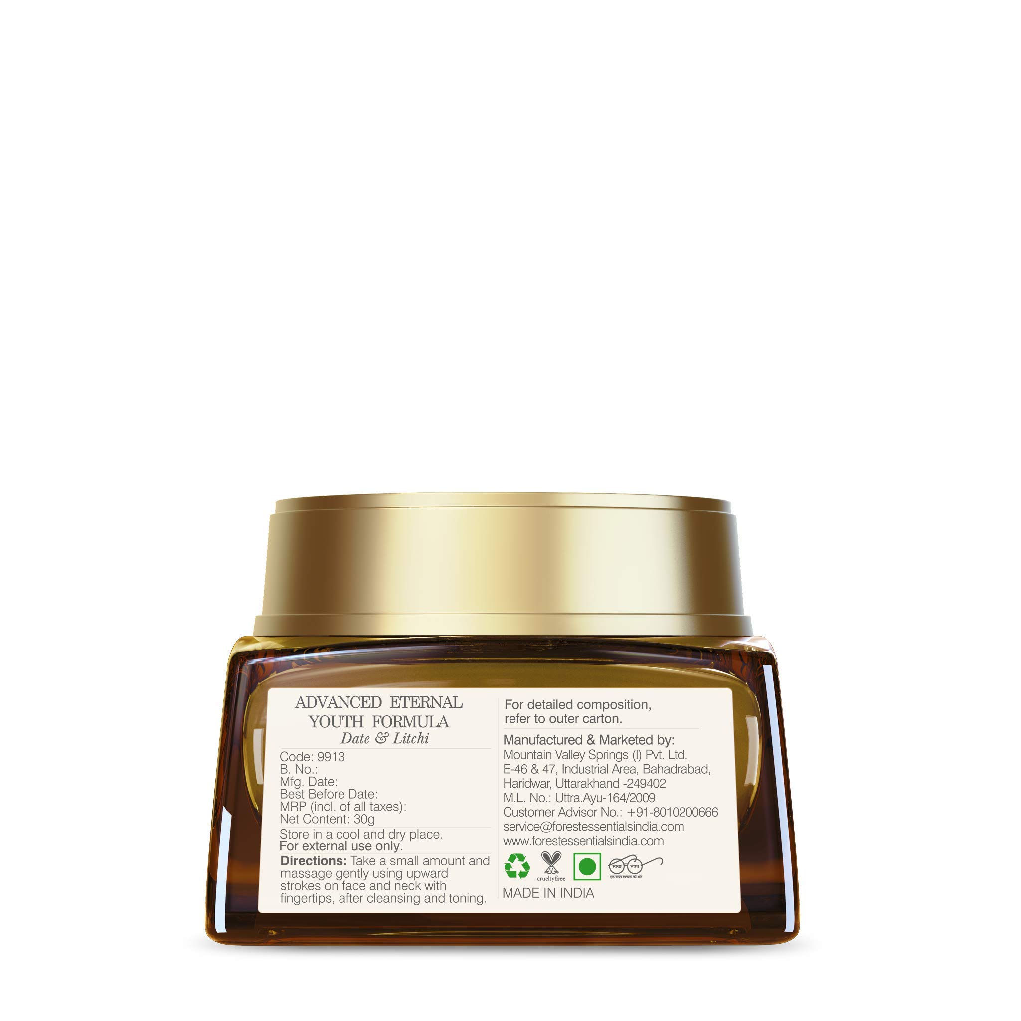 Forest Essentials Advanced Eternal Youth Formula Night Cream - Anti-Aging Moisturizer for Wrinkles & Fine Lines | Luxurious Ayurvedic Skincare for Nighttime Rejuvenation | Perfect for Dry, Mature Skin