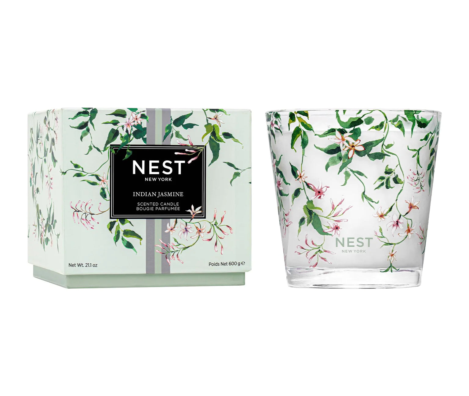 Nest Indian Jasmine Scented Candle - Aromatherapy Home Decor for Relaxation, Meditation & Romantic Ambiance
