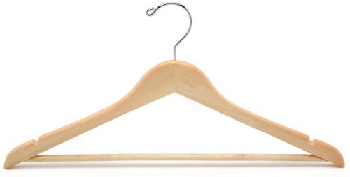 Premium Flat Wooden Suit Hanger with Pant Bar - Only Hangers® - Ideal for Closet Organization & Travel Garment Care