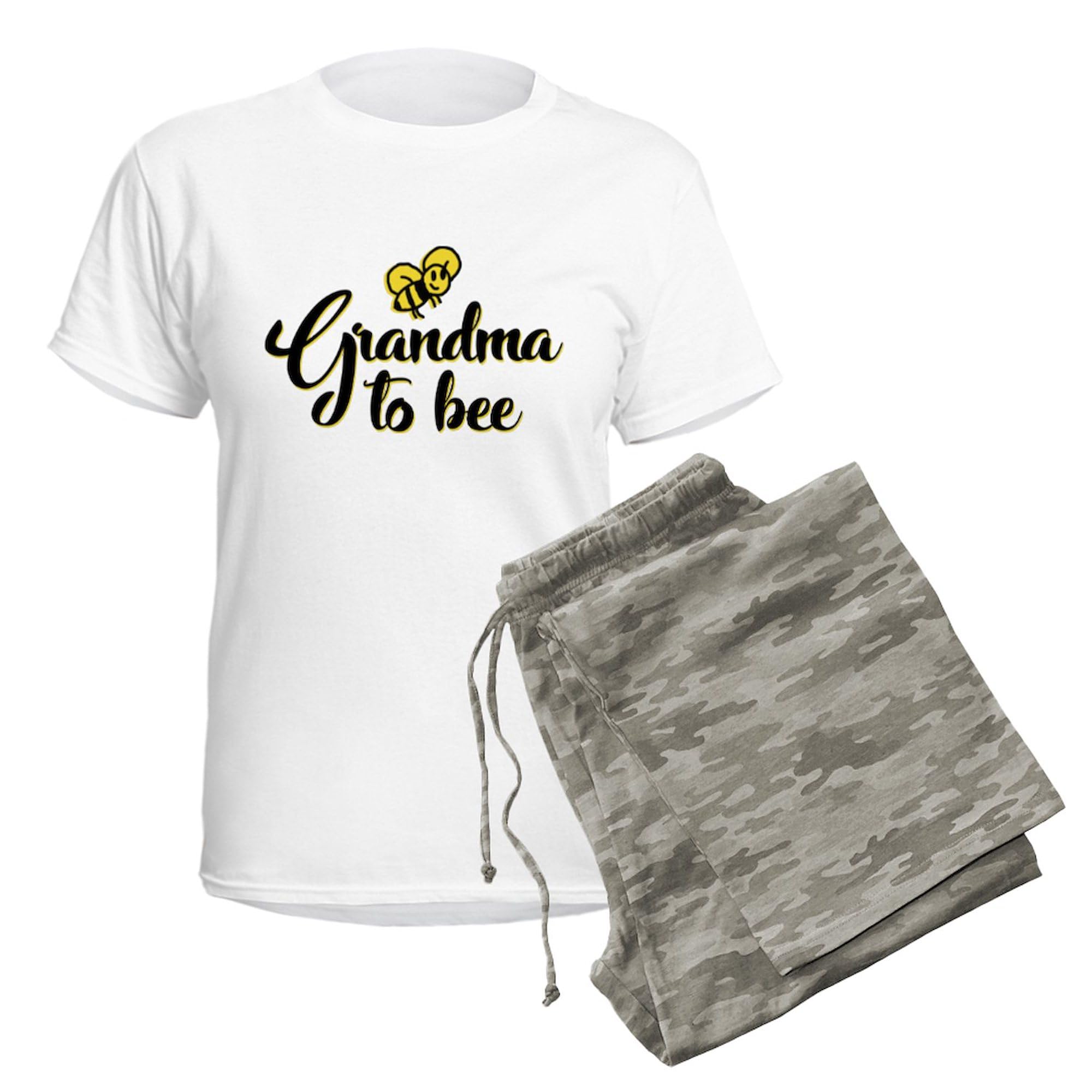 Grandma To Bee Women's Light Pajama Set - Comfortable Cotton Sleepwear for Women | Cozy Novelty PJs for Relaxing at Home, Gift for Grandma & Bee Lovers