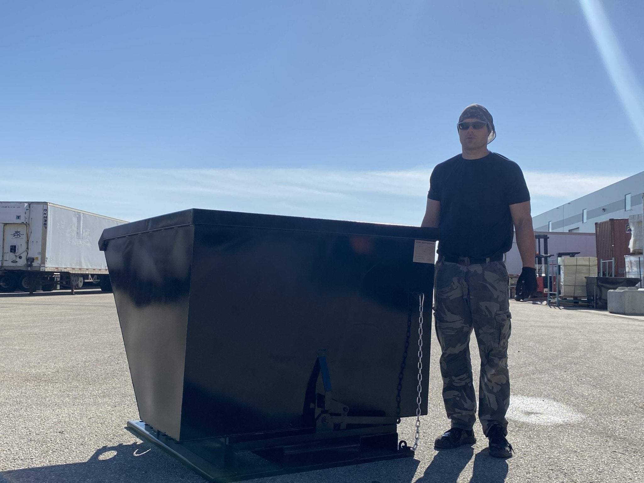 1.5-3.0 Cubic Yard Forklift Dump Hoppers - Standard & Heavy Duty Tip Bins for Warehouse, Construction & Industrial Material Handling