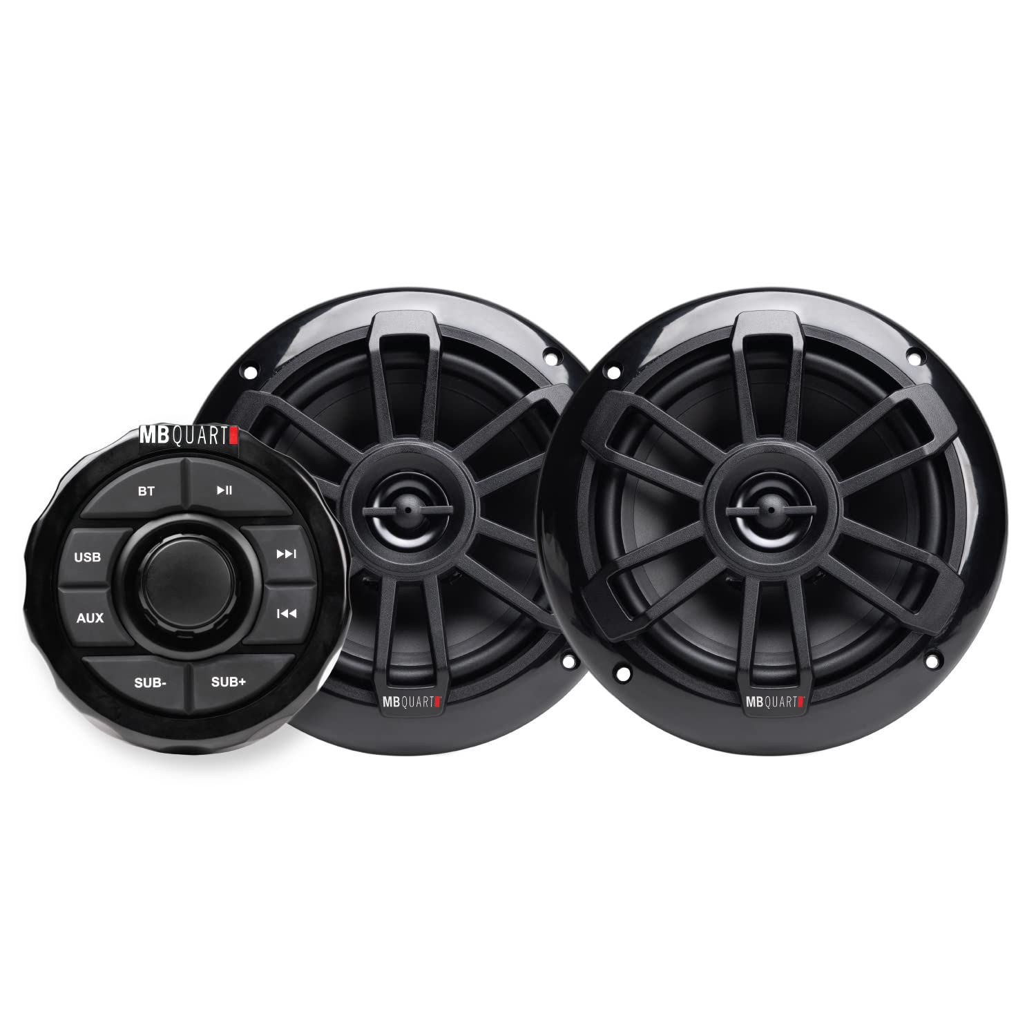 MB QUART GMR1.5S2B Marine Bluetooth Gauge Receiver + (2) 6.5
