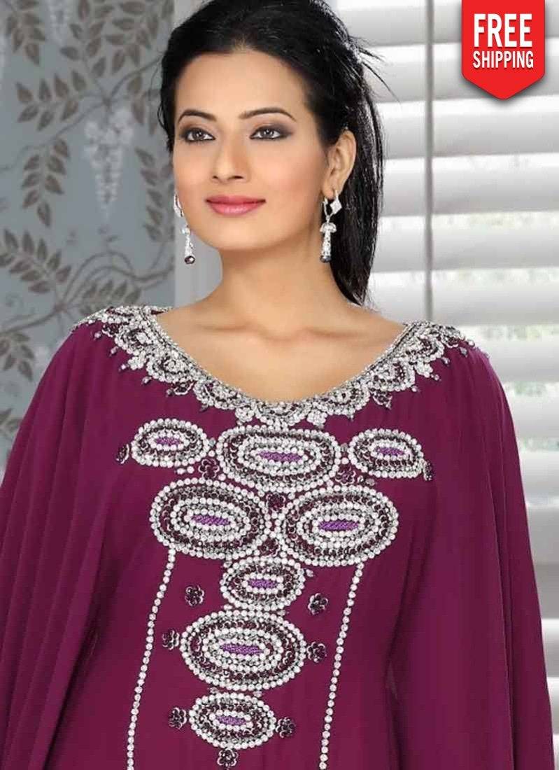 Elegant Embroidered Long Kaftan Dresses for Women - Boho Maxi Dress with Floral Patterns - Perfect for Beach, Vacation & Summer Outfits