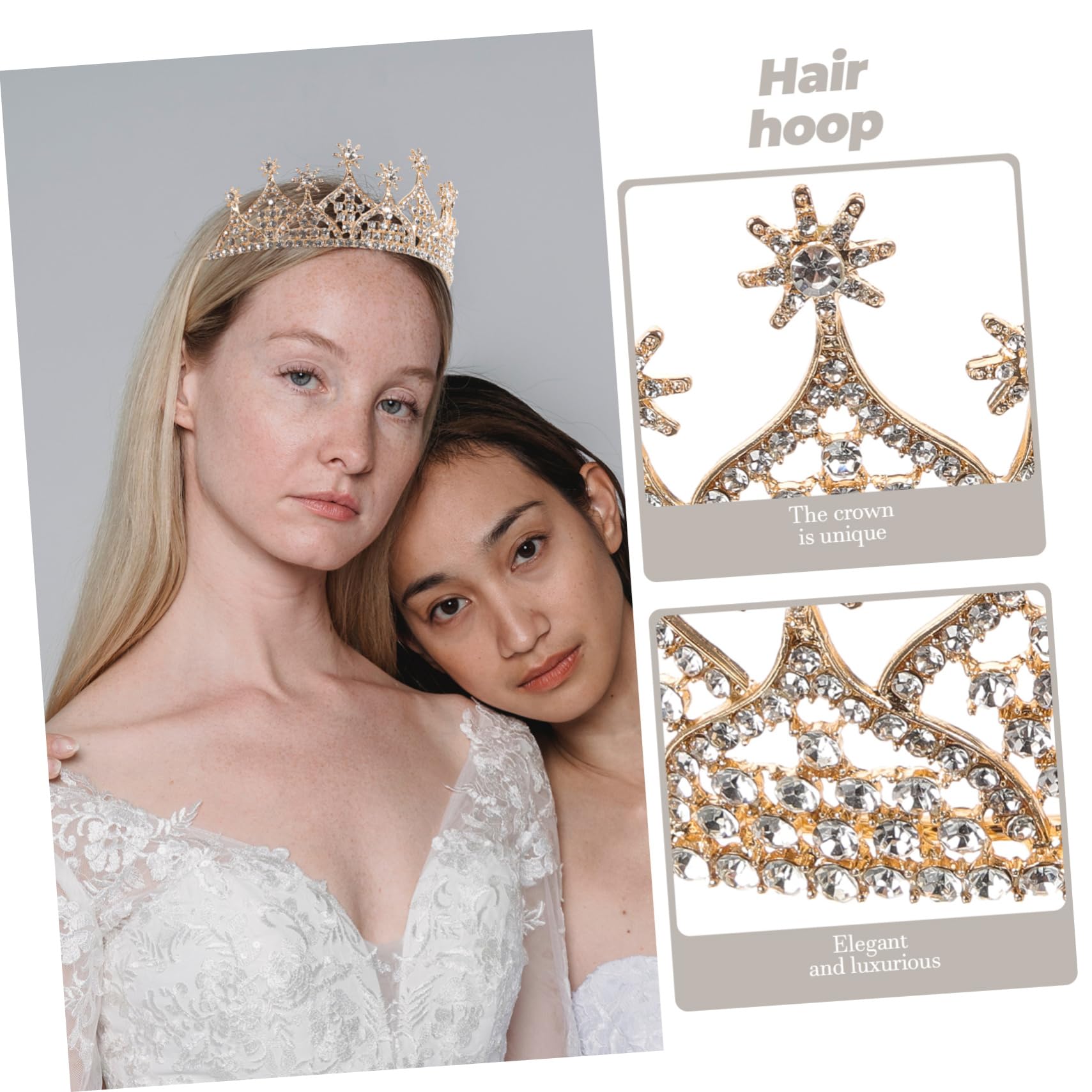 Sparkling Rhinestone Bridal Tiara for Women - Elegant Wedding Crown Headpiece with Alloy Hair Hoop - Perfect for Bridal Showers, Bachelorette Parties & Princess-Themed Birthdays