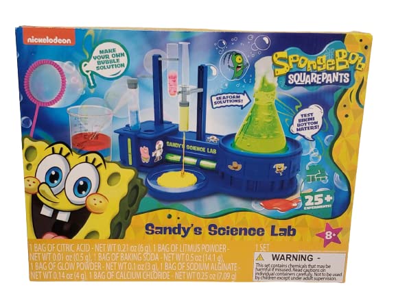 Original Nickelodeon SpongeBob SquarePants Sandy Cheeks Science Lab Playset - STEM Educational Toy for Kids Ages 5+ | Science Experiments & Pretend Play | Birthday Gift Idea for Boys & Girls