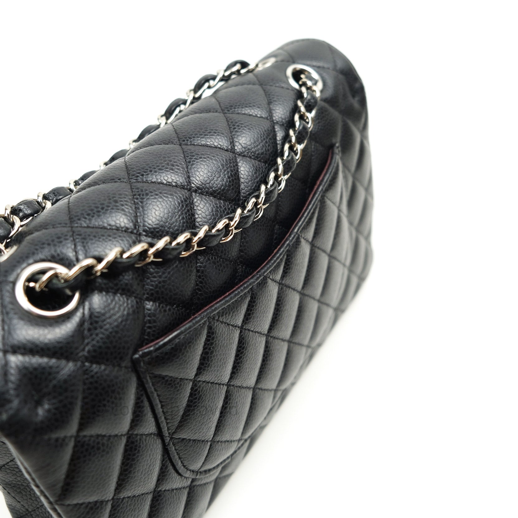 Chanel Classic Medium Double Flap Bag Black Caviar Leather with Silver Hardware - Luxury Shoulder Bag for Women, Perfect for Work, Parties & Special Occasions