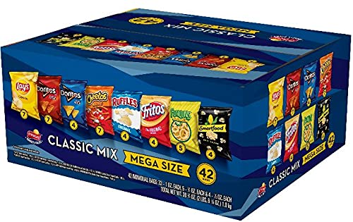 Frito-Lay Classic Mix Snacks Variety Pack - 42 Count Mega Size | Assorted Chips for Parties, Office Snacks & Family Gatherings | CR-CHIPS Brand