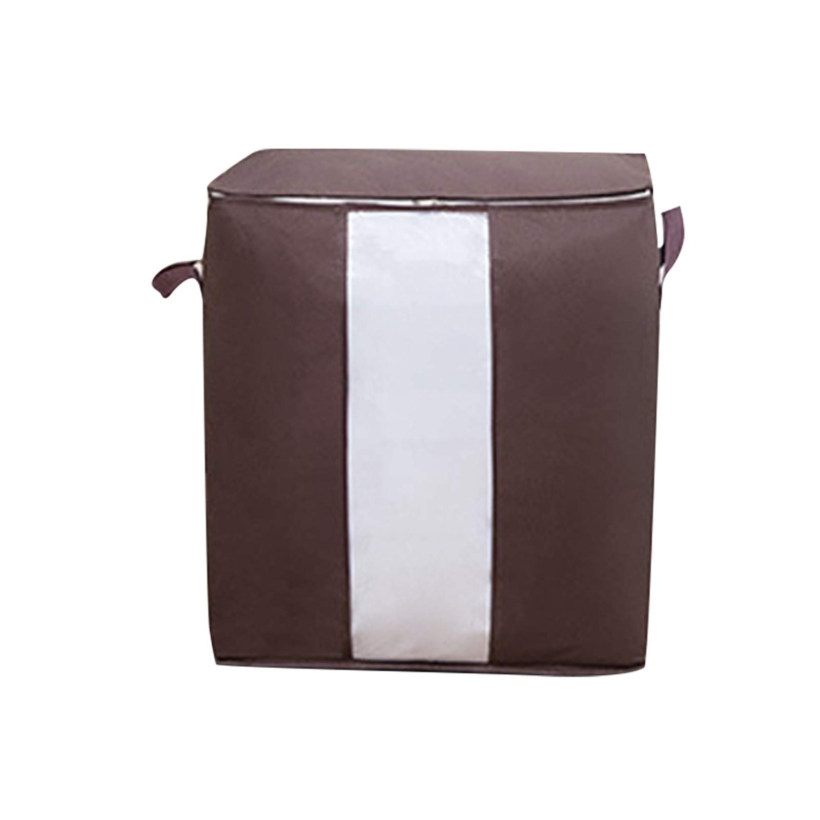 Stackable Storage Bins with Lids - Organize Clothes, Toys, Blankets & Comforters - Under Bed Storage Boxes & Reusable Zip Lock Bags for Home, Office & Dorm Organization (Coffee Color)