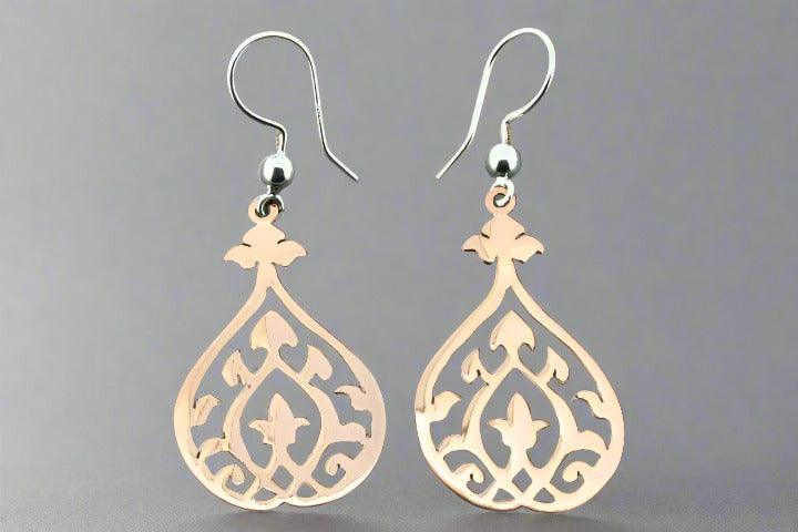 Elegant Pear Drop Earrings in Copper & Silver - Perfect for Weddings, Parties & Special Occasions