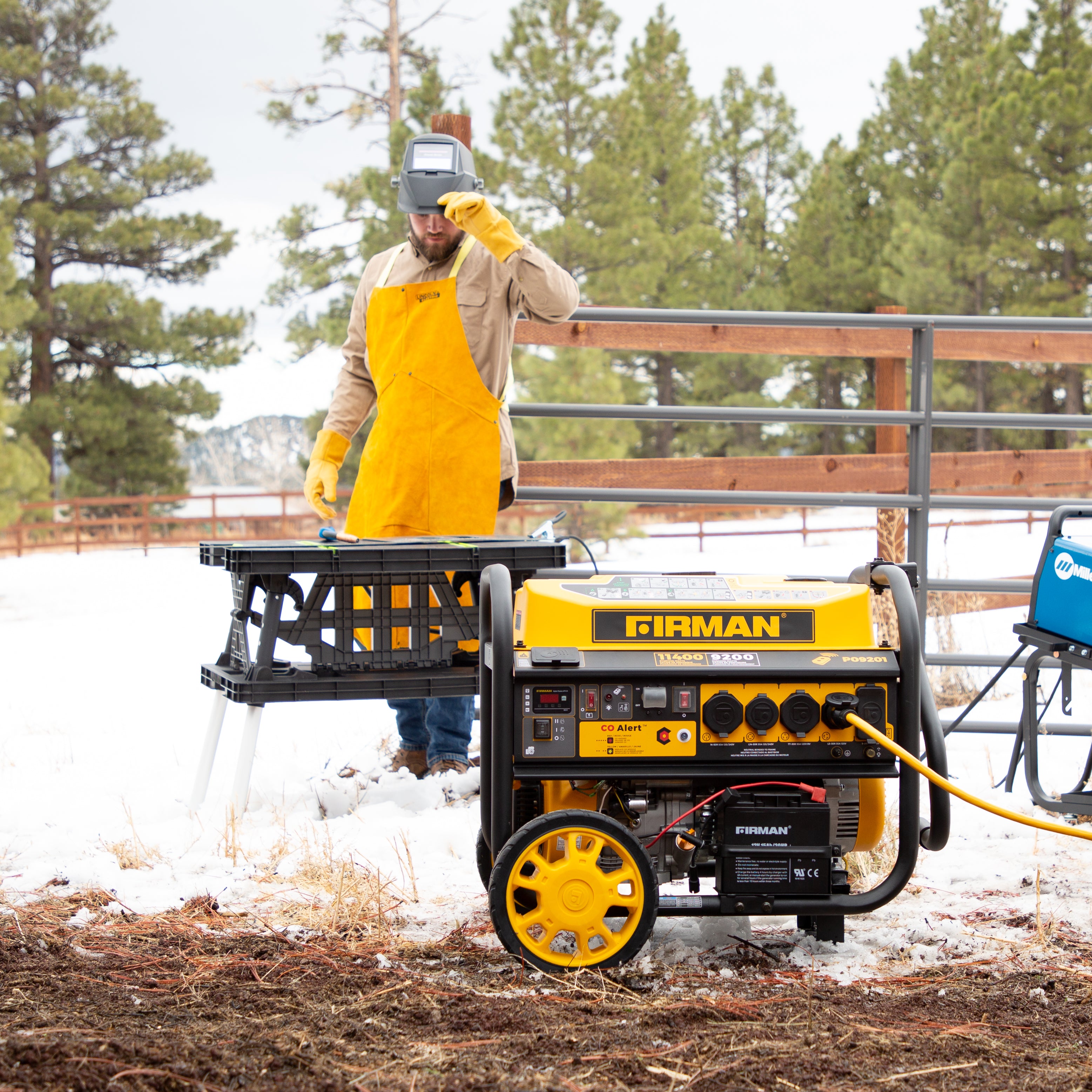 11400W Portable Gas Generator with Remote Start & CO Alert - 120/240V Dual Voltage for Home Backup, Camping & Emergency Power Outages