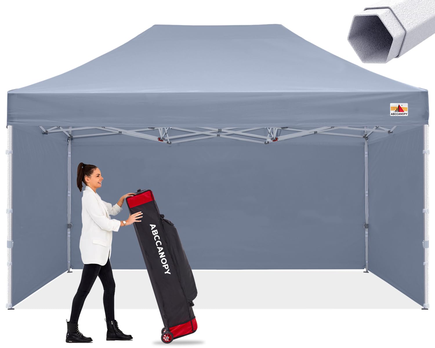 ABCCANOPY Premium 10x15 Commercial Instant Canopy Tent - Heavy Duty Pop Up Shade Shelter, Gray - Perfect for Outdoor Events, Farmers Markets & Beach Parties