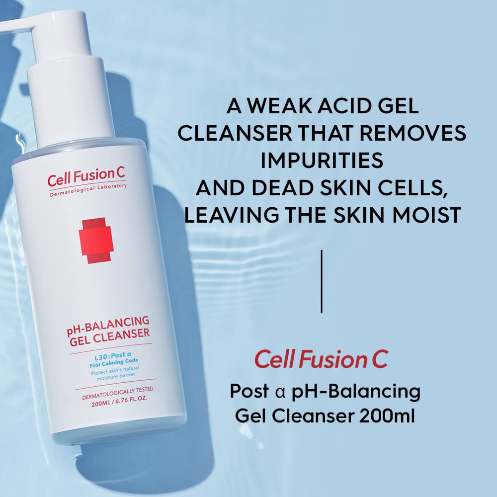 Cell Fusion C pH Balancing Gel Cleanser Twin Pack (200ml x 2) - Gentle Korean Skincare for Sensitive & Acne-Prone Skin - Perfect for Morning & Night Face Wash Routine