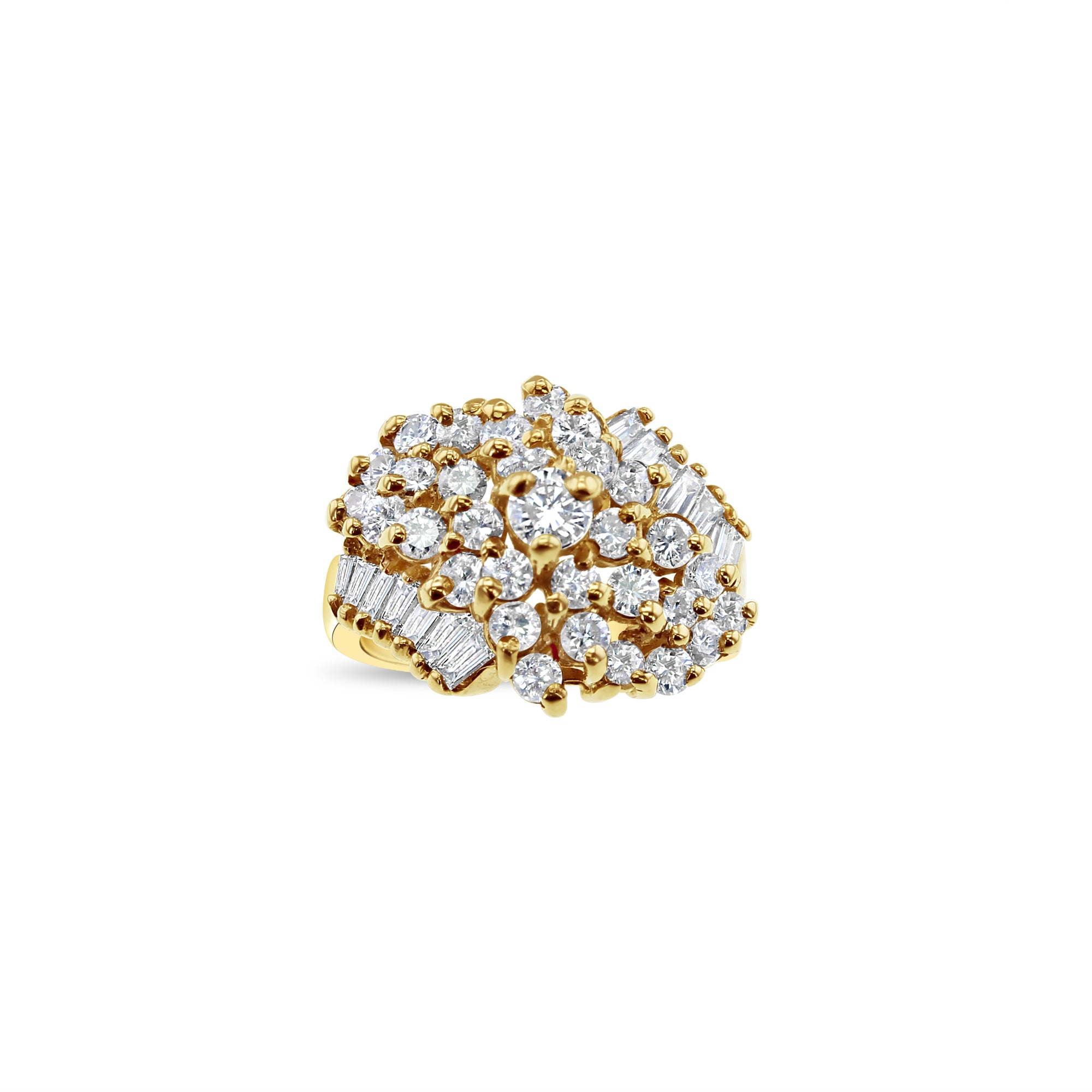 2.50 Carat Large Diamond Cluster Engagement Ring for Women - Elegant Wedding & Proposal Jewelry Gift for Her