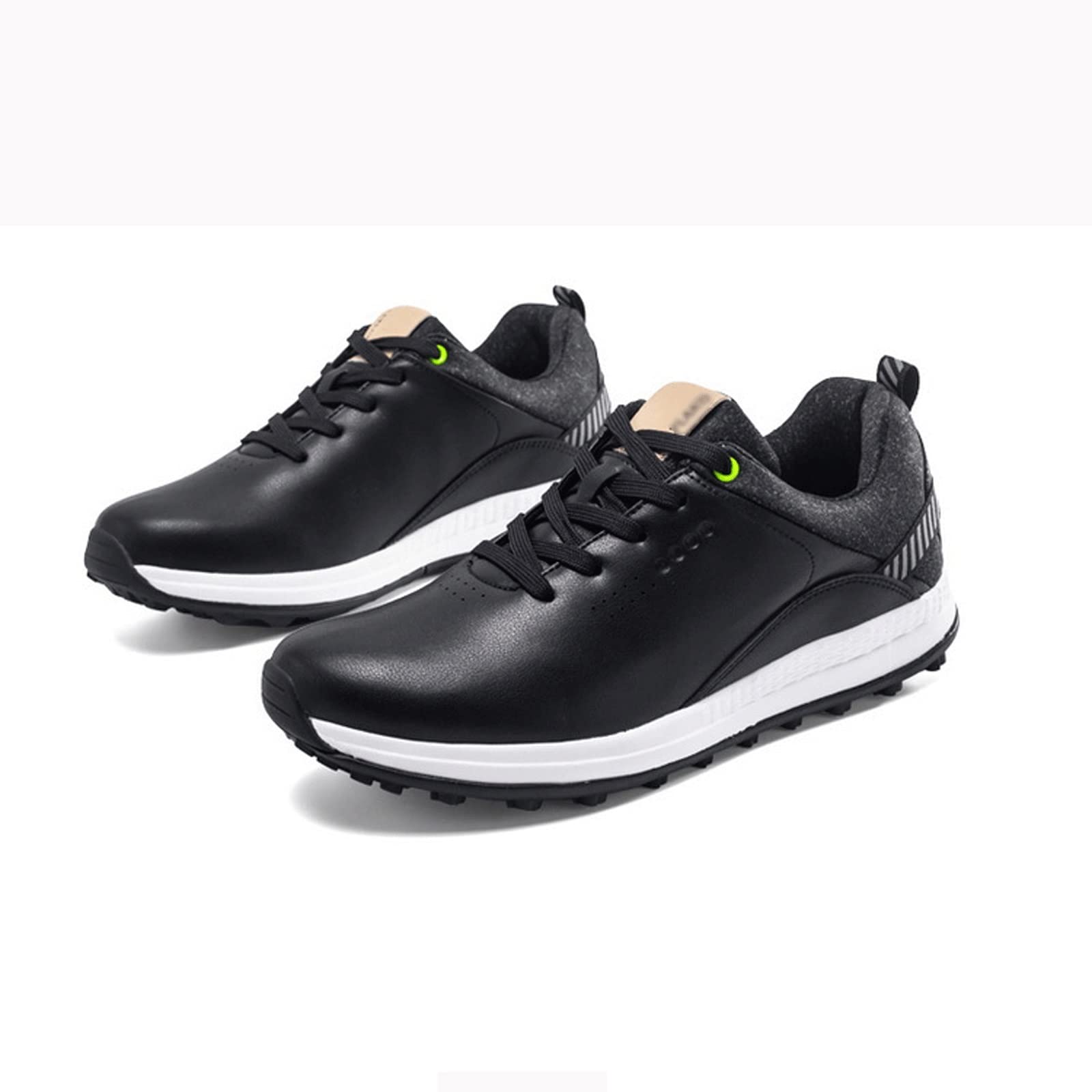 Men's Waterproof Golf Shoes - Lightweight Non-Spike Sneakers for Sports & Leisure (Black, Size 10.5) | Perfect for Golf Course, Walking & Casual Wear