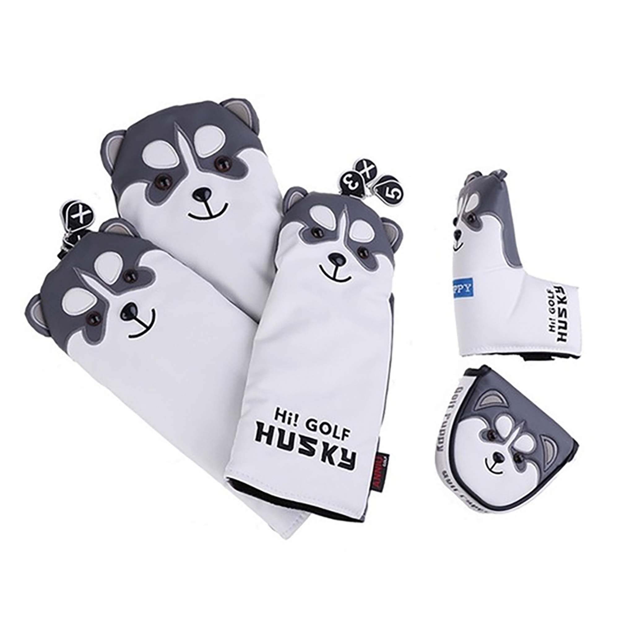 Cute Cartoon Animal Golf Driver Head Cover - PU Leather Fairway Woods & Putter Headcovers for Dustproof Club Protection | Perfect for Golf Enthusiasts & Course Play