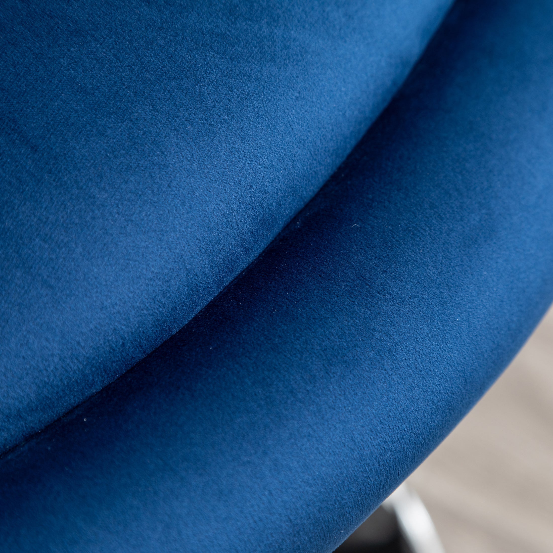 Roundhill Furniture Noas Velvet Upholstered Tufted Back Swivel Accent Chair - Blue Velvet Lounge Chair with 360° Rotation for Living Room, Bedroom & Office Decor