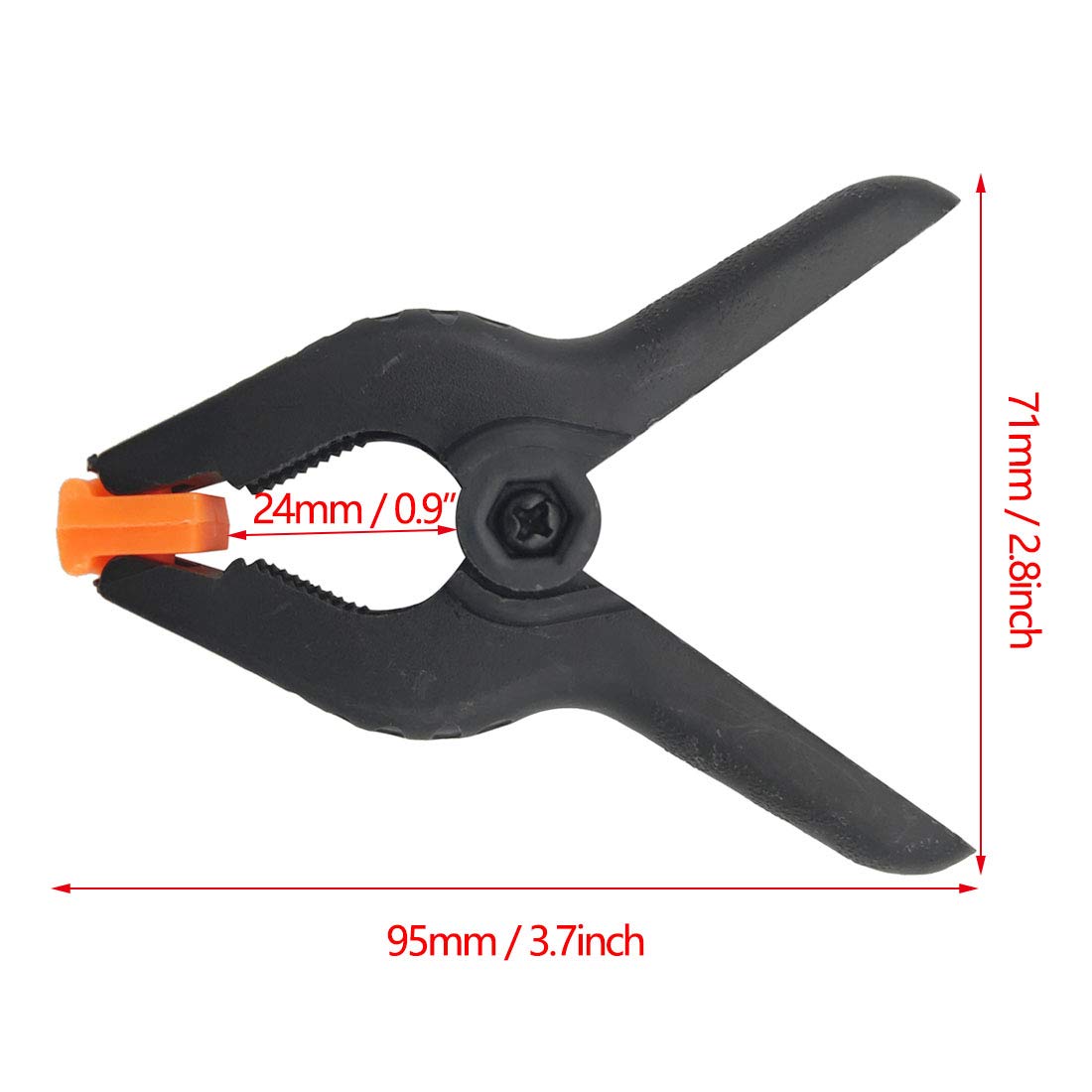Heavy Duty 3.75 Inch Plastic Spring Clamps - 10 Pack Woodworking Clips, Photography Backdrop Stand Clamps for DIY Projects, Crafting, and Home Improvement