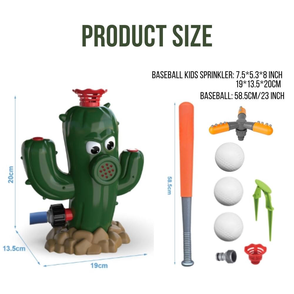 **3-in-1 Water Sprinkler Baseball Game Set for Kids – Outdoor Summer Fun with 3 Baseballs & Adjustable Sprinkler Heads – Perfect for Backyard, Lawn, Garden, and Pool Parties**