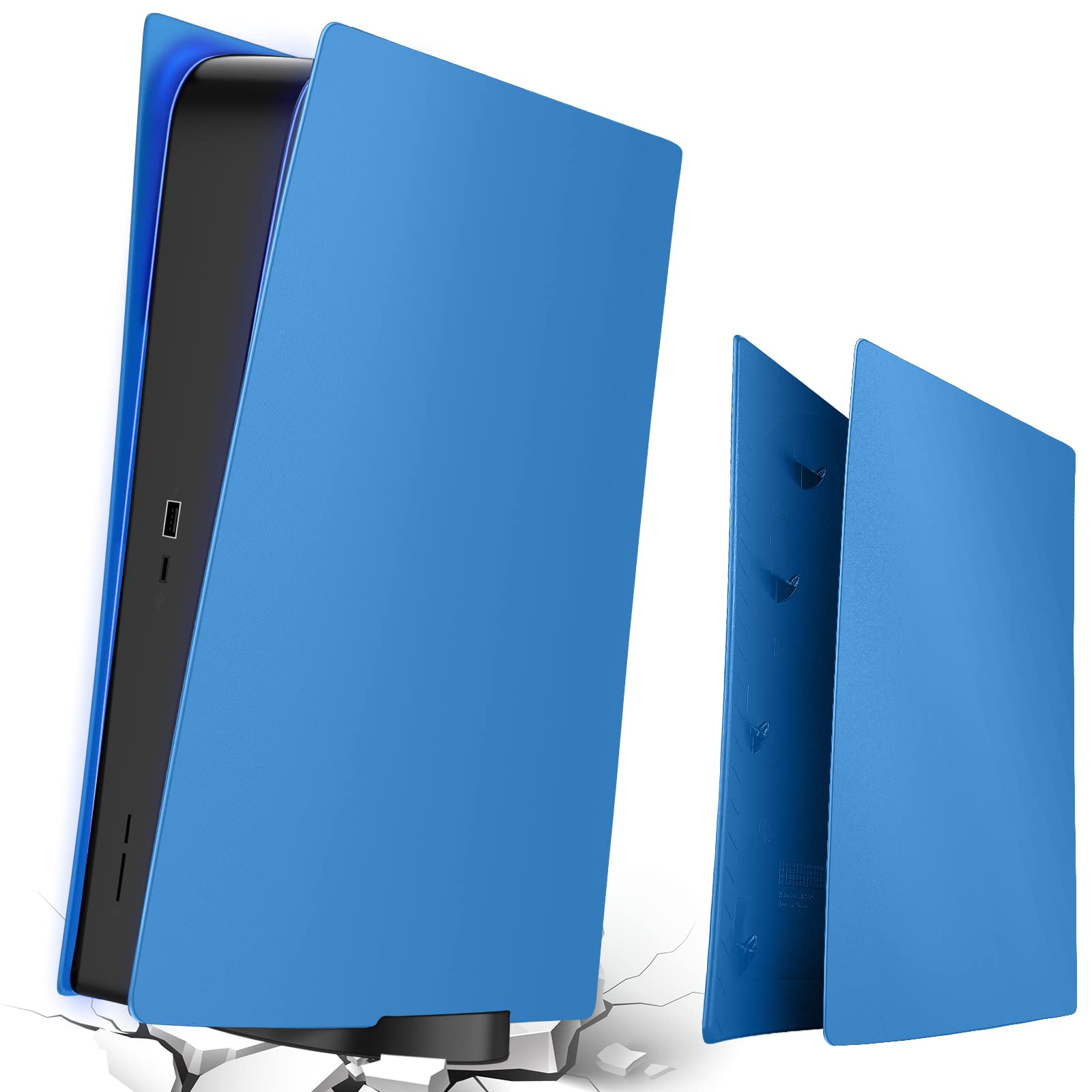 PS5 Digital Edition Faceplate Cover - Starlight Blue Hard Shell Replacement Side Plates, Shockproof ABS Anti-Scratch Protective Case for PS5 Console | Perfect for Gaming Setups & Display Collections