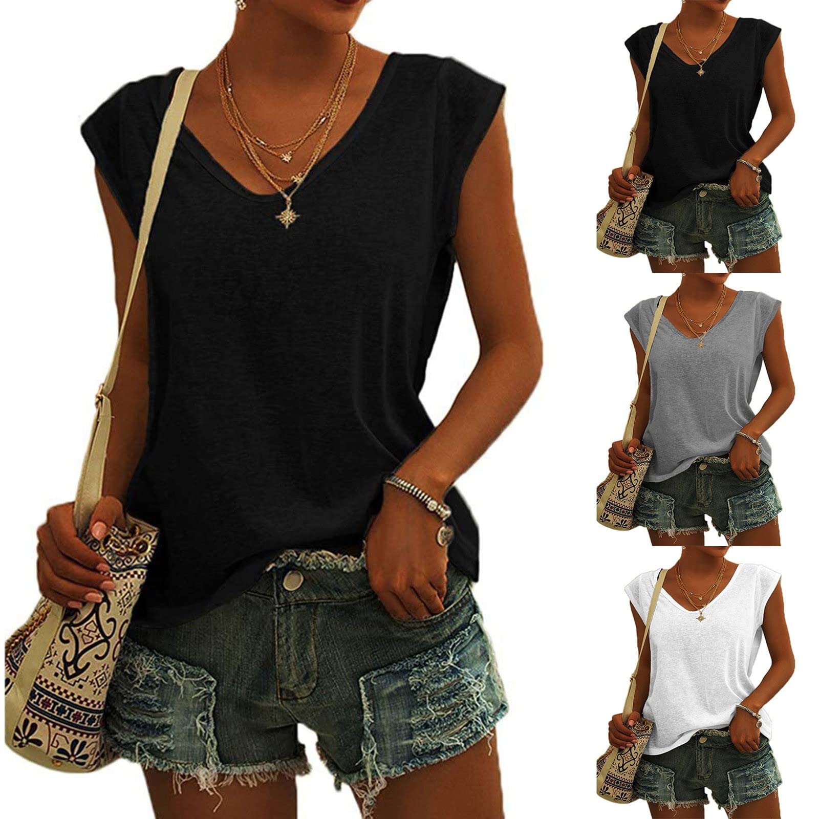 Women's Summer Sleeveless Cat Print Tank Top - V-Neck Casual Camisole Vest for Trendy Outfits | Perfect for Beach, Party & Everyday Wear