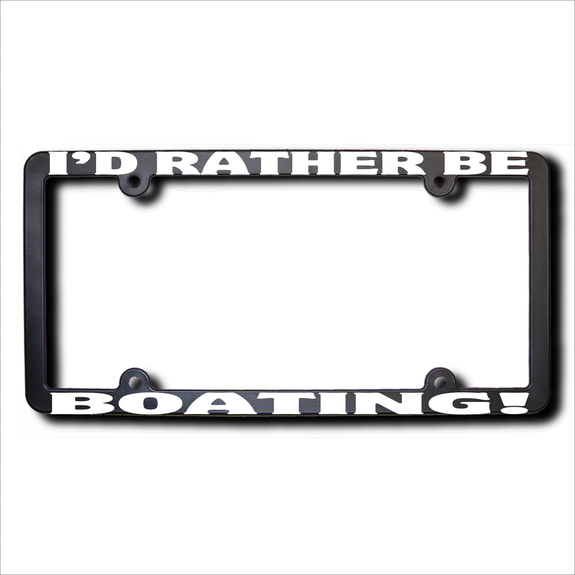 I'd Rather Be Boating License Plate Frame - Premium Aluminum Car Tag Holder for Boating Enthusiasts - Perfect for Cars, Trucks & SUVs - Great Gift for Boat Lovers