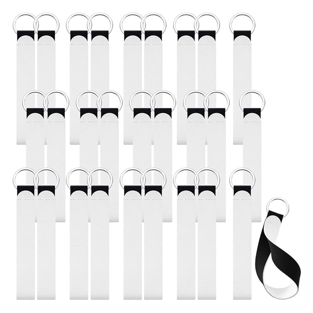 GRETD 30 Pack Sublimation Blank Wrist Lanyards - Adjustable Keychain Wrist Strap for ID Badges, Keys & Accessories - One Size (Color A) - Perfect for Work, Events & School